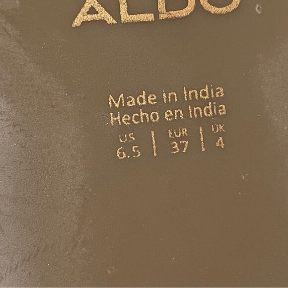 Aldo Jereciaa White leather sandal-  2 straps in woven leather Size 6.5 - Picture 11 of 12